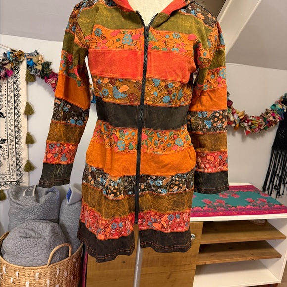 NWT Impo Orange Cotton Zippered Tunic Jacket S/M - Picture 2 of 6